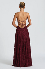 Honorine | Strapless Satin Maxi Evening Dress One Shoulder Midi