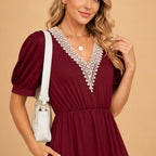 Felicity | Pink White Yellow Floral Lace Short Summer Dress — White