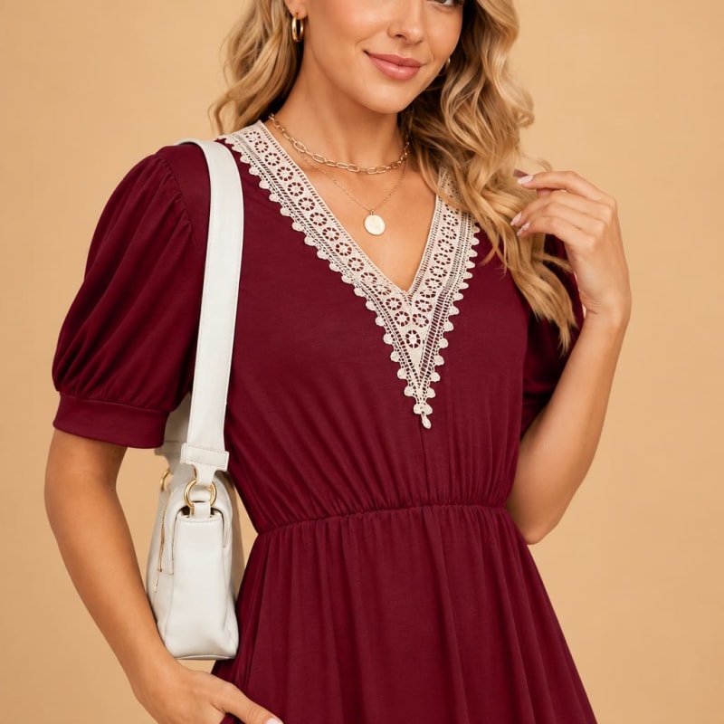 Felicity | Pink White Yellow Floral Lace Short Summer Dress — White
