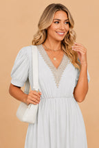 Felicity | Pink White Yellow Floral Lace Short Summer Dress