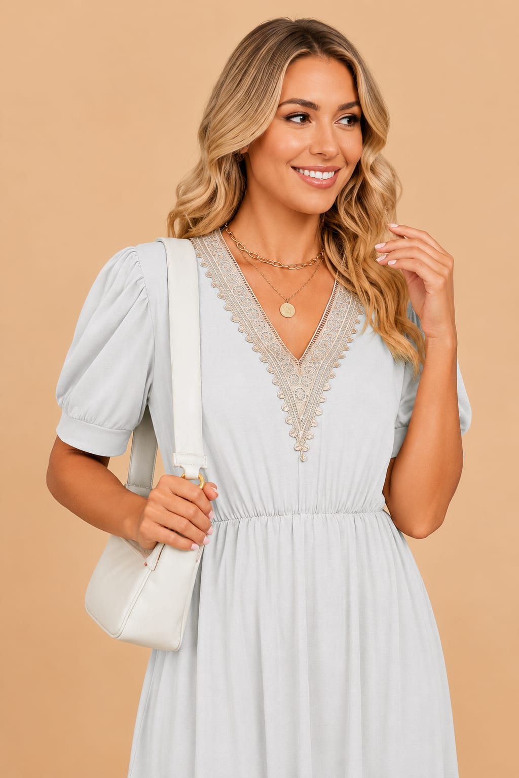 Felicity | Pink White Yellow Floral Lace Short Summer Dress