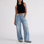 Manon | High Rise Wide Leg Linen Pants — Vintage Blue