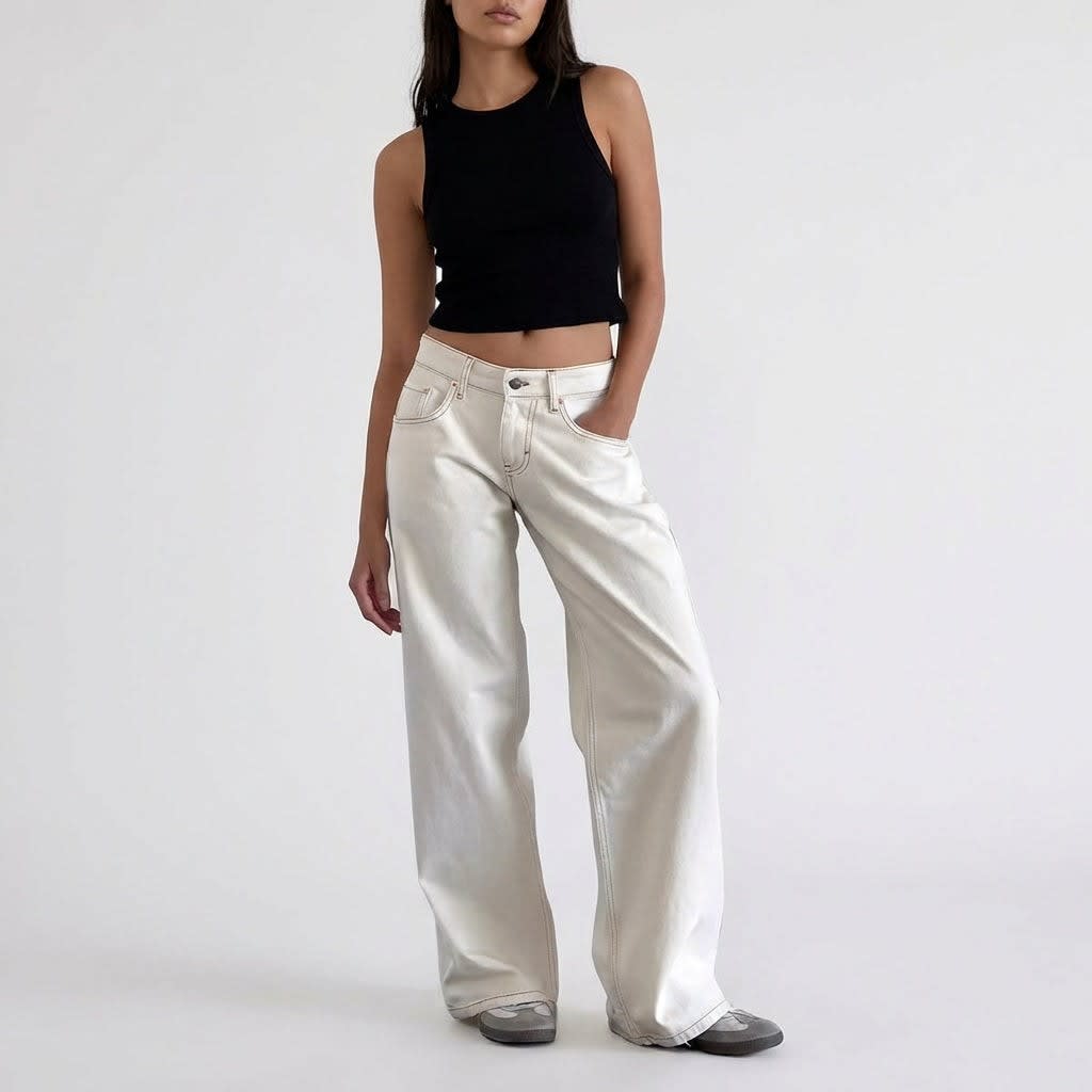 Manon | High Rise Wide Leg Linen Pants — White