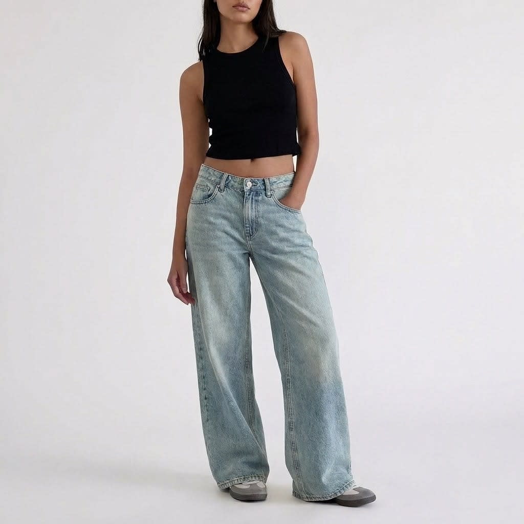 Manon | High Rise Wide Leg Linen Pants — Sky Blue