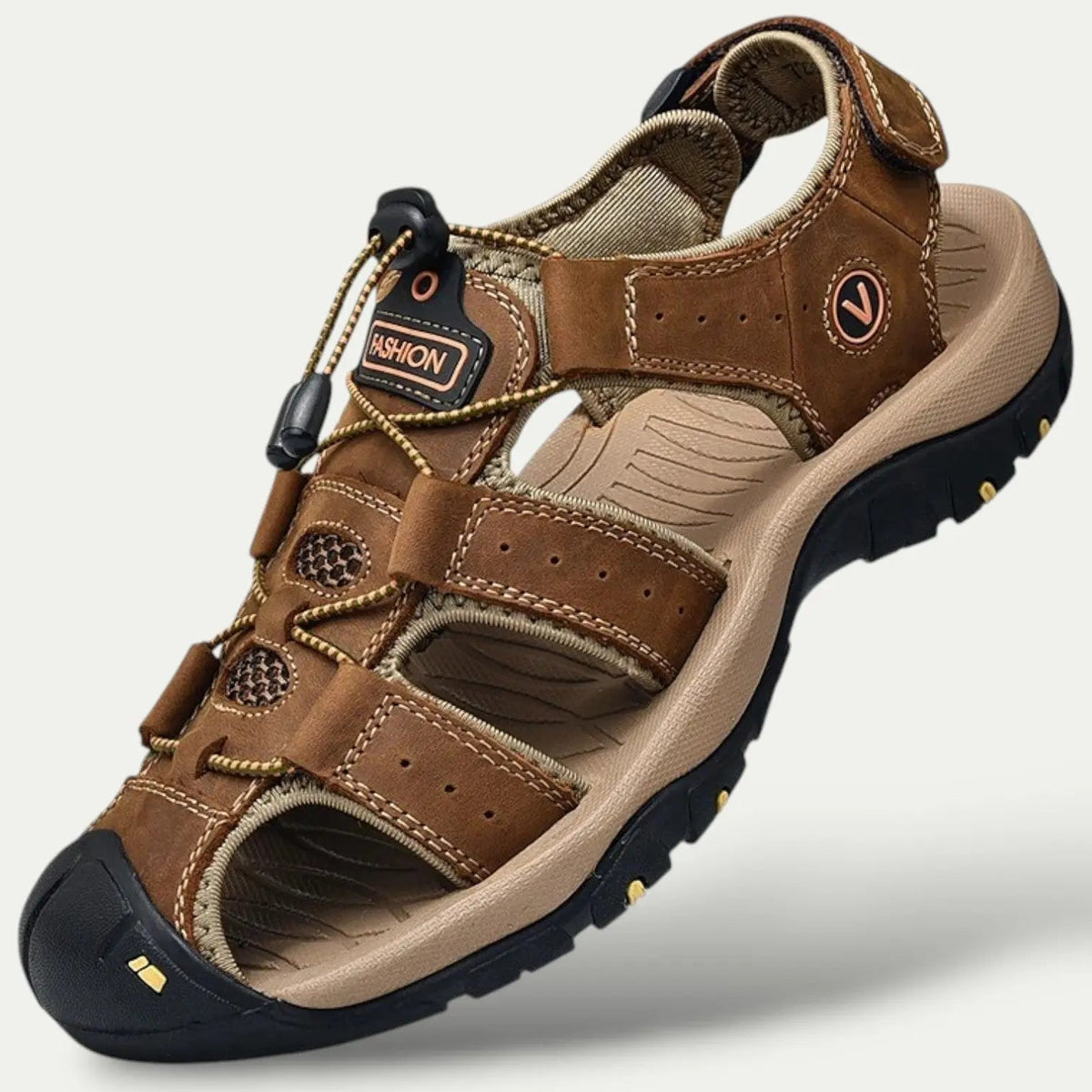 Ellis | Black Strappy Low Flat Heel Sandals Mid Block — Brown