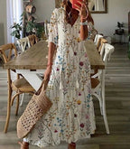 Anouk | Flowy Satin Maxi Dress Purple Red Blue Boho Summer — White 2