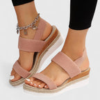 Violaine | Silver Flat Low Mid Heel Bridal Sandals