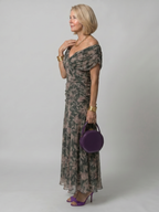 Octavia | Purple One Shoulder Strapless Denim Flowy Maxi Dress