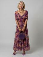 Octavia | Purple One Shoulder Strapless Denim Flowy Maxi Dress — Purple