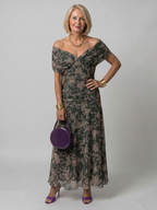 Octavia | Purple One Shoulder Strapless Denim Flowy Maxi Dress — Multicolor