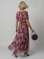 Octavia | Purple One Shoulder Strapless Denim Flowy Maxi Dress