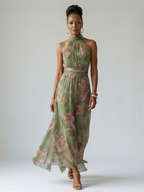 Maelys | Purple Satin Short Sleeve Midi Maxi Denim Dress