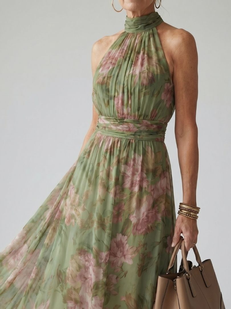 Maelys | Purple Satin Short Sleeve Midi Maxi Denim Dress