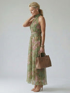 Maelys | Purple Satin Short Sleeve Midi Maxi Denim Dress