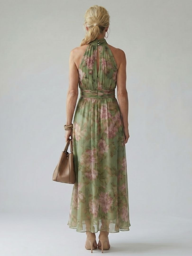Maelys | Purple Satin Short Sleeve Midi Maxi Denim Dress