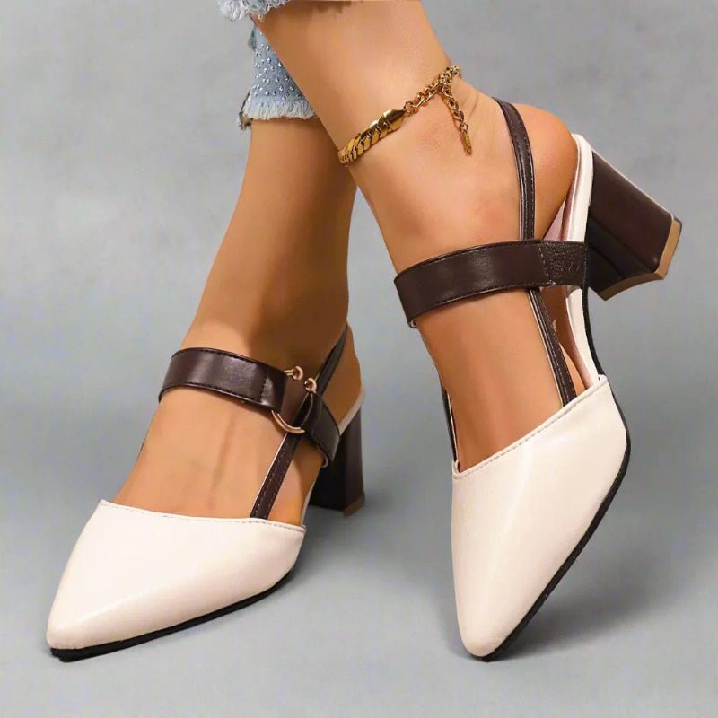Xanthe | Strappy Block Heels Pink Black White Nude Tan