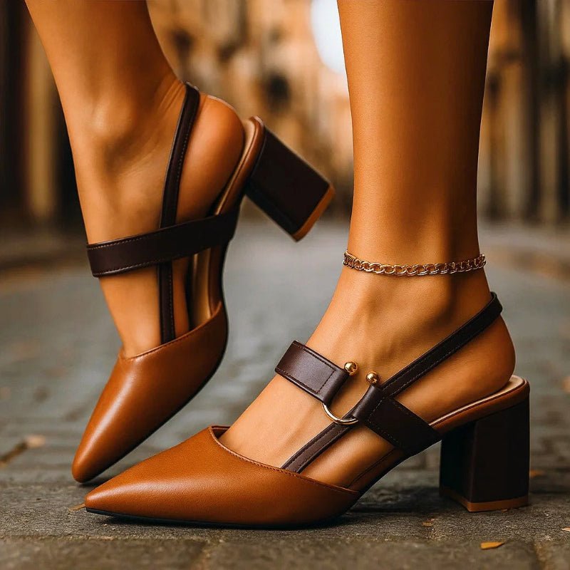 Xanthe | Strappy Block Heels Pink Black White Nude Tan
