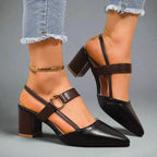 Xanthe | Strappy Block Heels Pink Black White Nude Tan