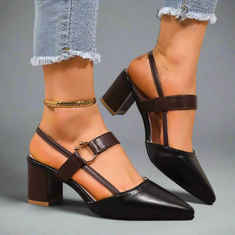 Xanthe | Strappy Block Heels Pink Black White Nude Tan